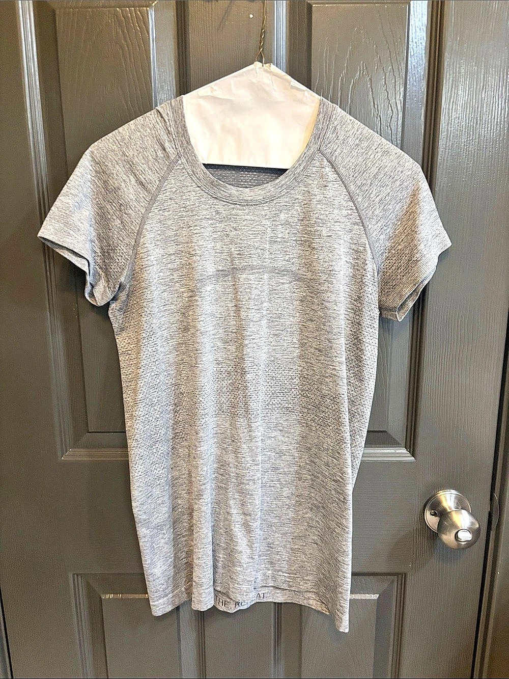 lululemon Breathe Repeat Short Sleeve Gray Athletic Top